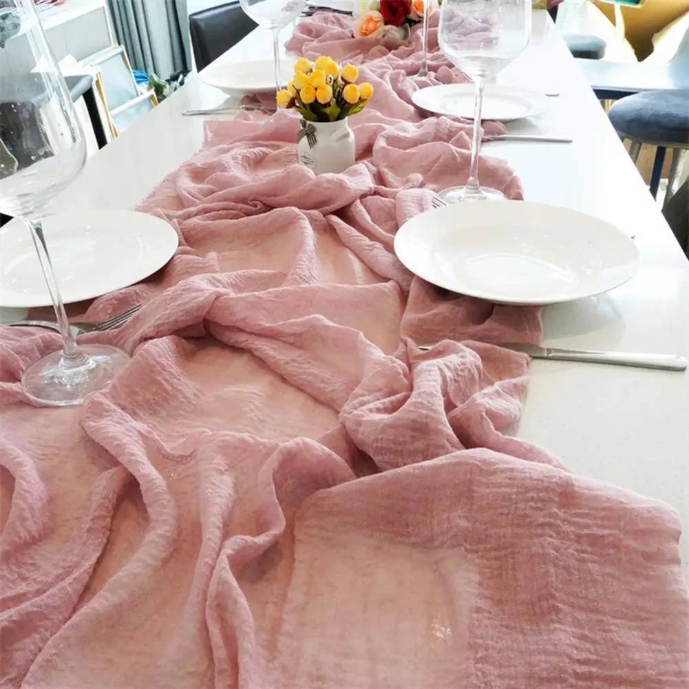 

Durable Table Runner Washable Polyester Wedding Banquet Table Runner Comfortable Touch Table Cloth Household Supply