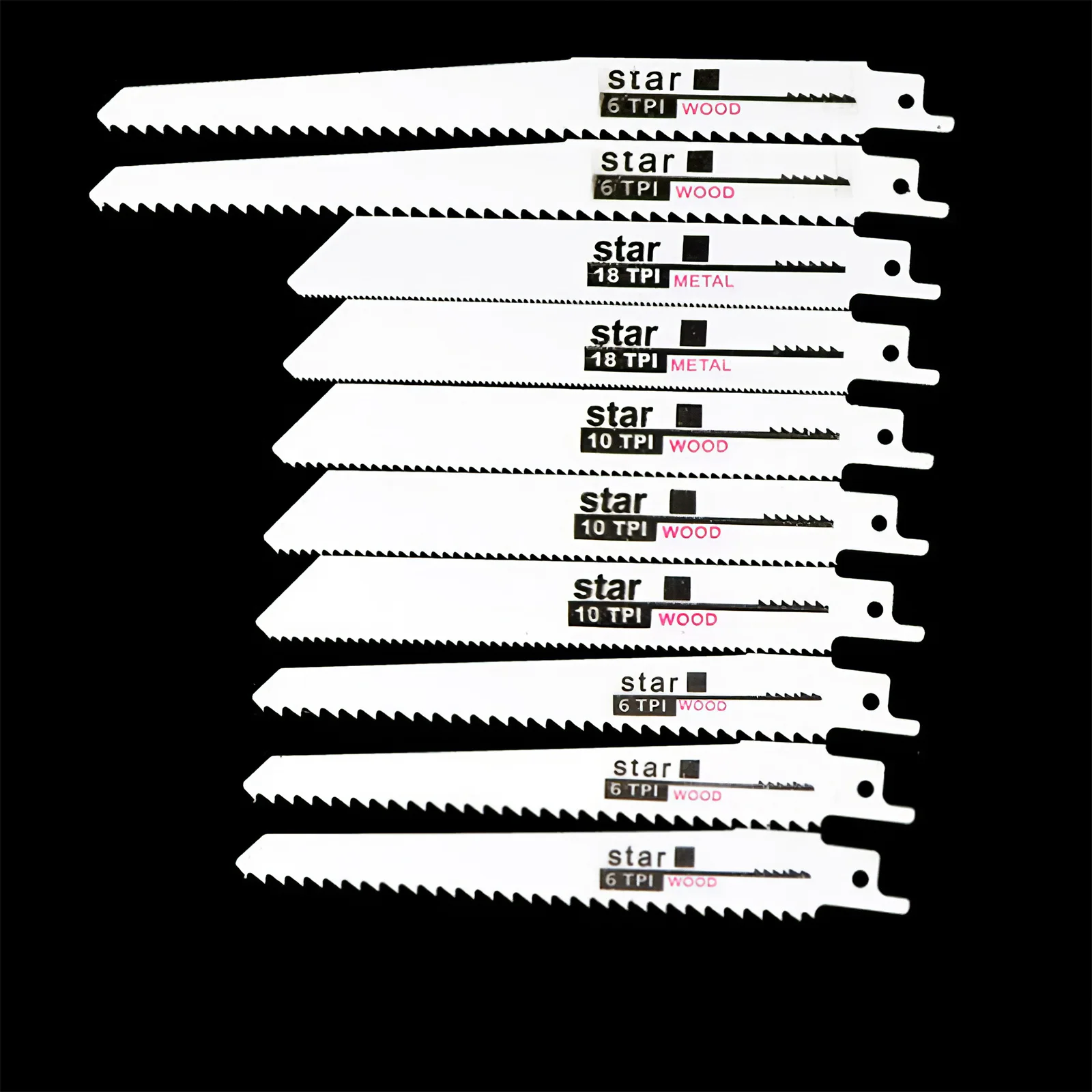 

10PCS Reciprocating Saw Blades Multifunctional Metal Saw Blades Firm Saw Blades Set Woodworking Handsaw Blades Saber Saw Blades