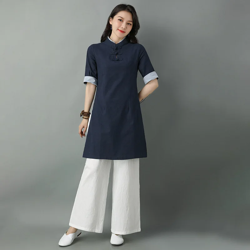 Женский хлопковый льняной костюм Тан форма кунг-фу тайчи в китайском стиле набор