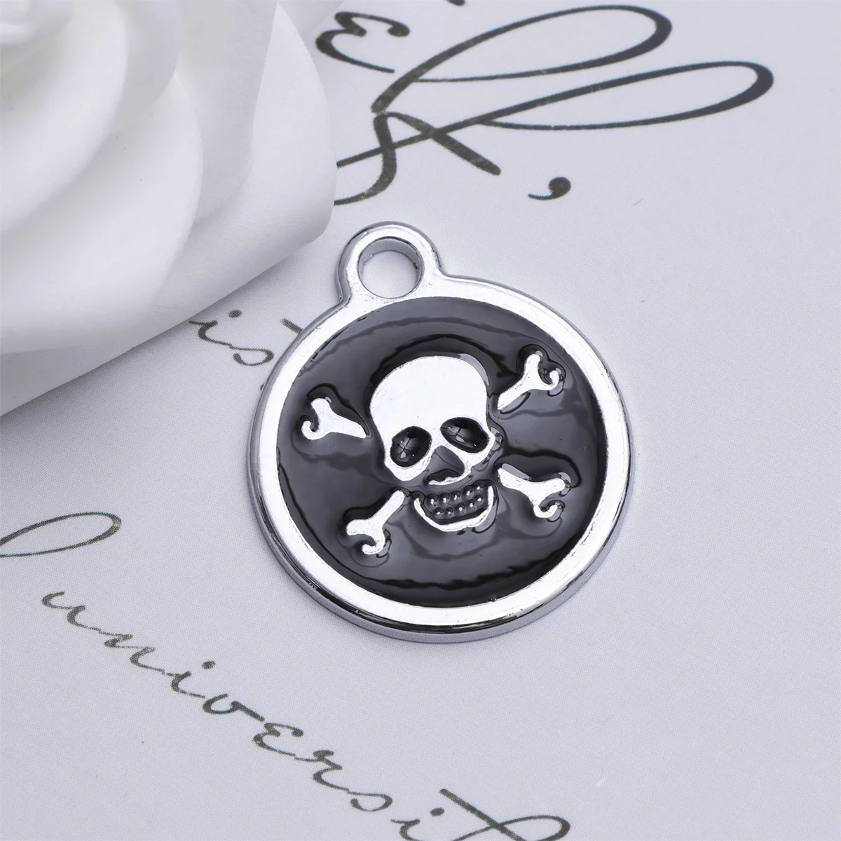 

25 Mm Pendant Pet Keychain DIY Decoration Personalized Dog Tags Cat Collar Halloween Metal