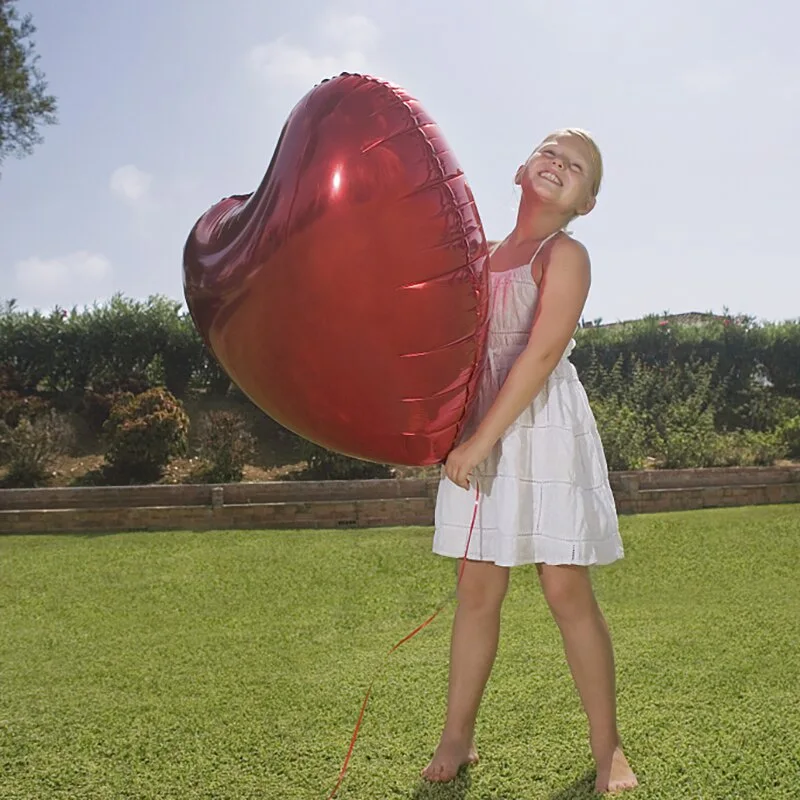 Фольгированные гелиевые шары в виде красного сердца 75 см