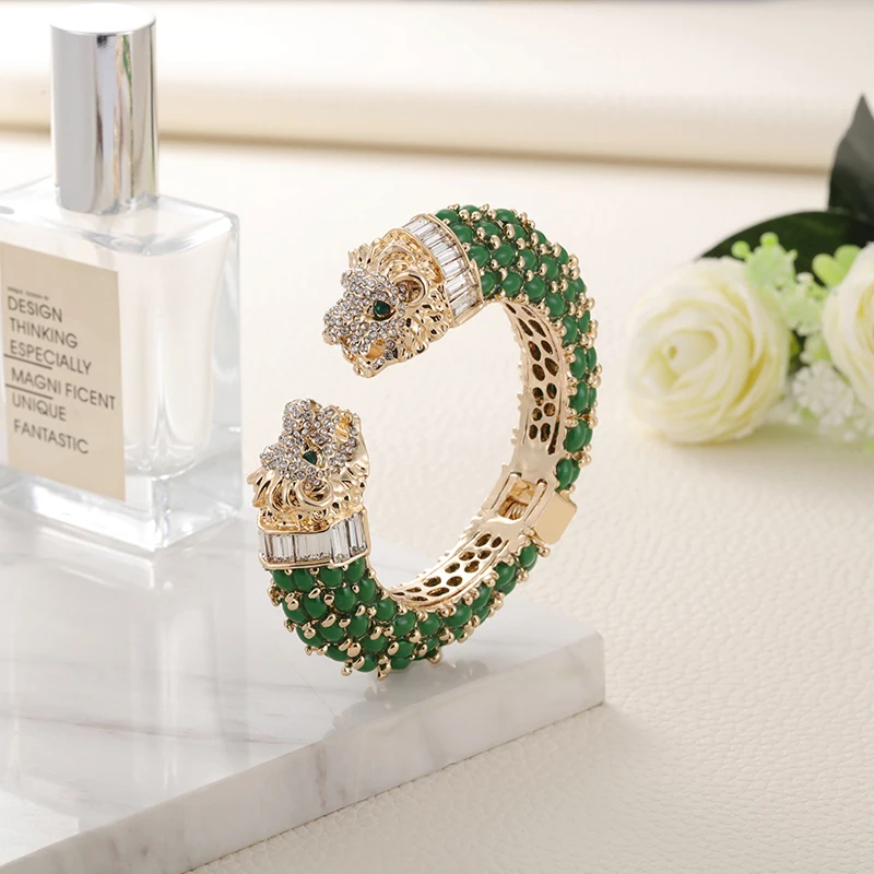 Модный браслет GrayBirds из смолы с двумя головами в виде животного и Льва 30 цветов