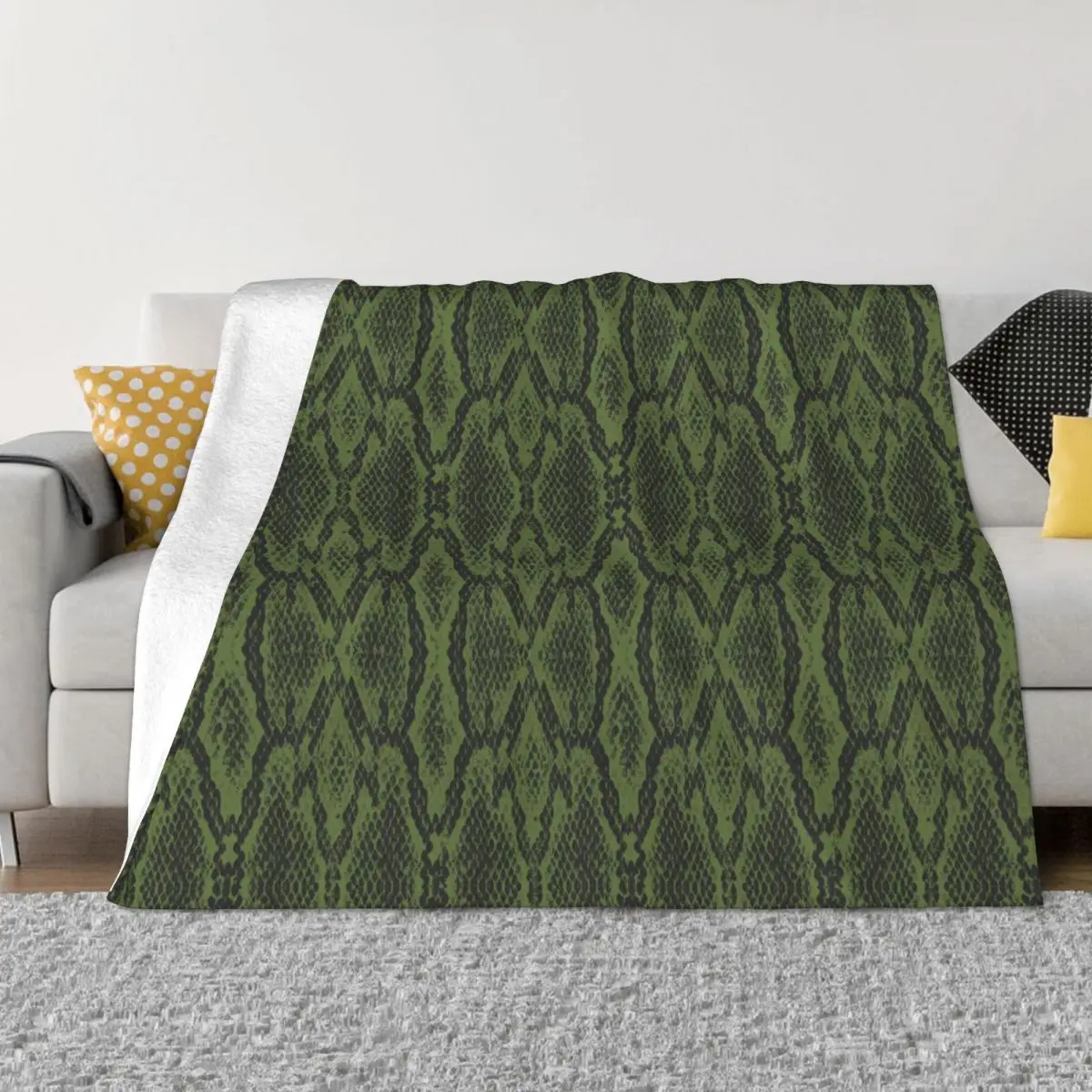 

Snake Skin Pattern Retor Blankets Flannel Print Breathable Super Soft Throw Blankets for Bed Couch Bedspreads