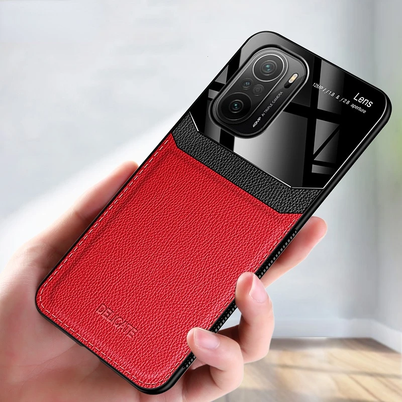 

Модный чехол для Xiaomi POCO F3 X3 Pro Mi 11i, кожаный зеркальный противоударный чехол для задней панели телефона Redmi K40 Pro Plus