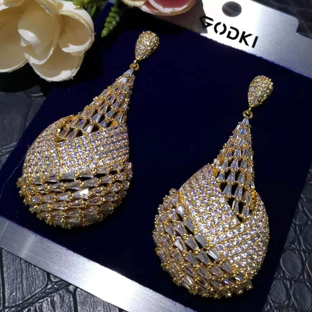 GODKI большие модные роскошные двухцветные африканские серьги для женщин