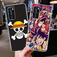 luffy one piece anime clear silicone phone case for huawei p30 p40 p20 lite p50 pro p smart z 2019 soft tpu back cover