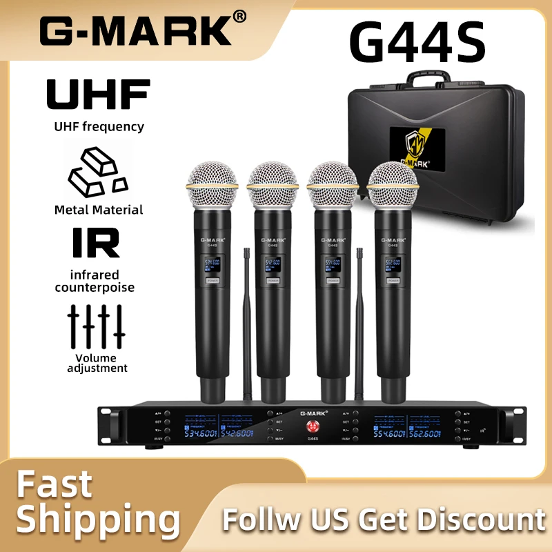 Беспроводной микрофон G-MARK G44S Караоке-микрофон 4-канальный профессиональный