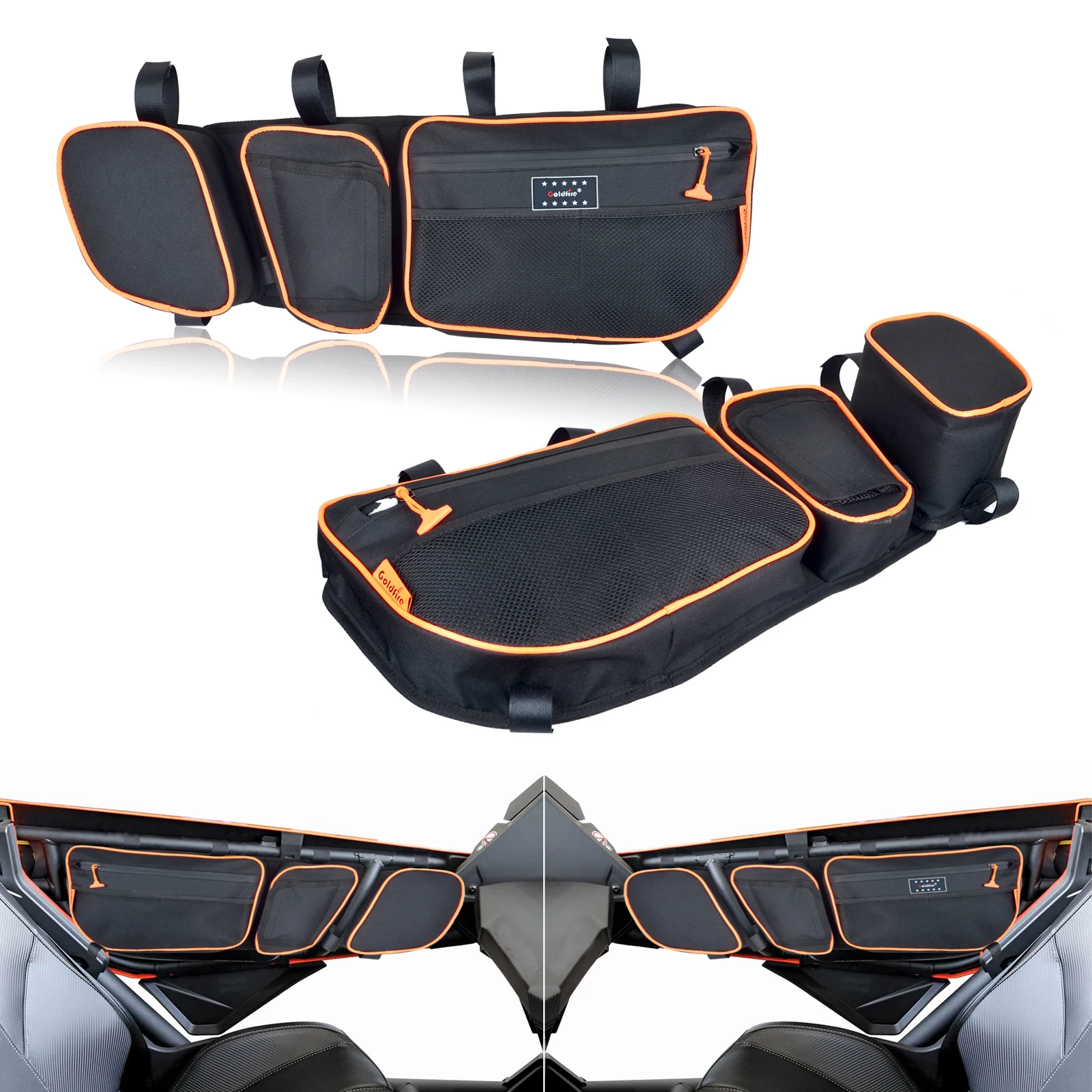 

Goldfire UTV Side Storage Door Bag Front Upper Door Bags Knee Pad Car Organizer Fits For Can Am Maverick X3 XDS Turbo R
