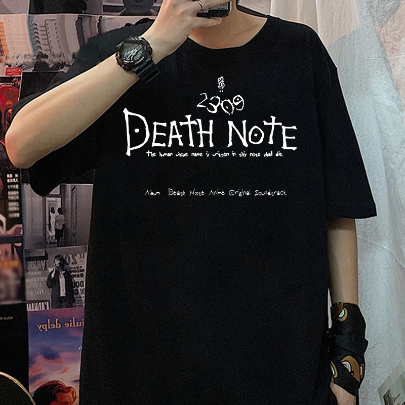 

Japanese Anime Death Note T Shirt Men Kawaii Cartoon Tshirt Bleach Ichigo Fashion Graphic Tees Misa Manga Summer Tops Unisex Tee