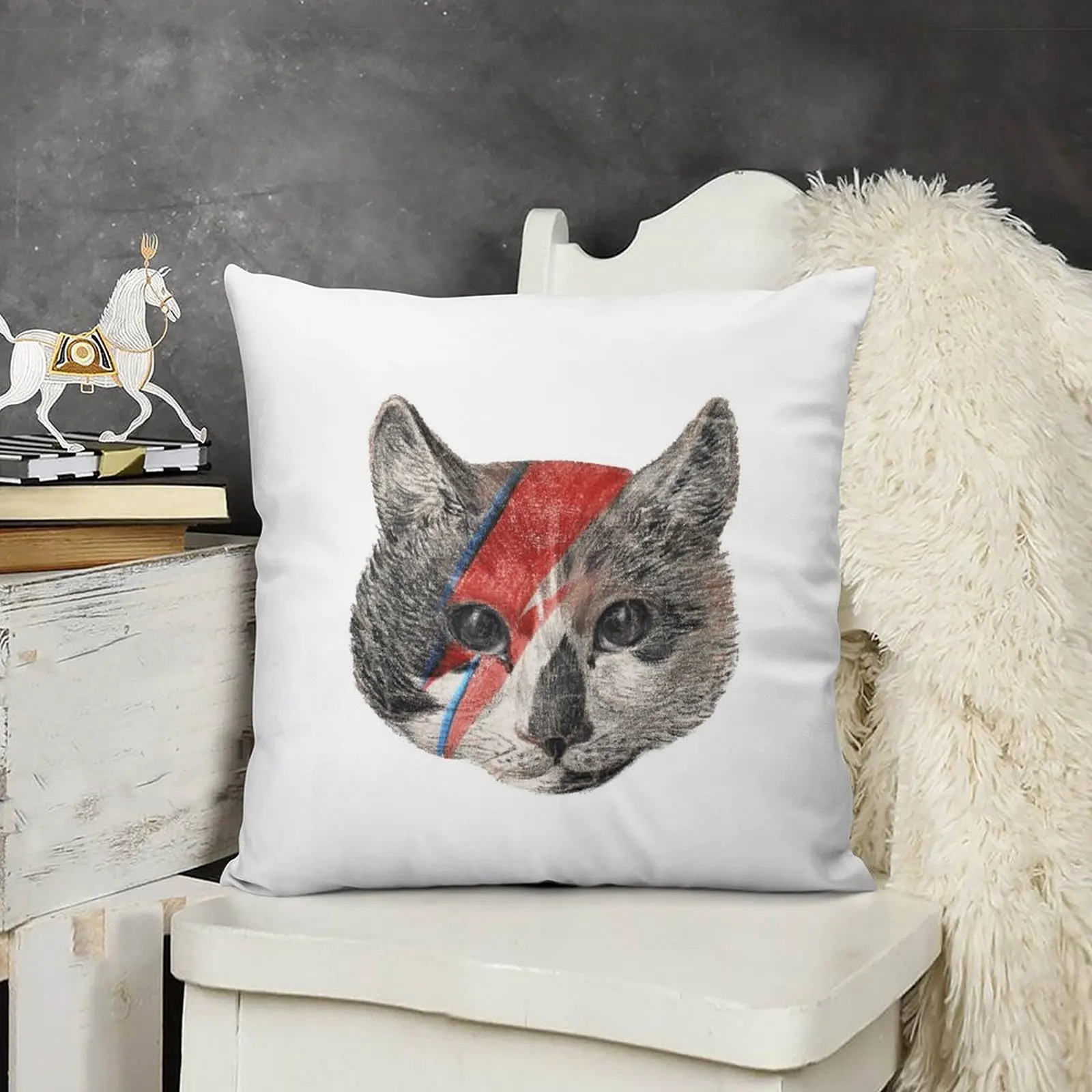 Декоративная подушка в виде кота Rock the Bowie рождественские наволочки декоративные