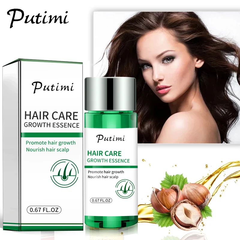 Имбирная эссенция PUTIMI для роста волос, Имбирная сывороточная эссенция, натуральное масло для выпадения волос, эффективное средство для быс...