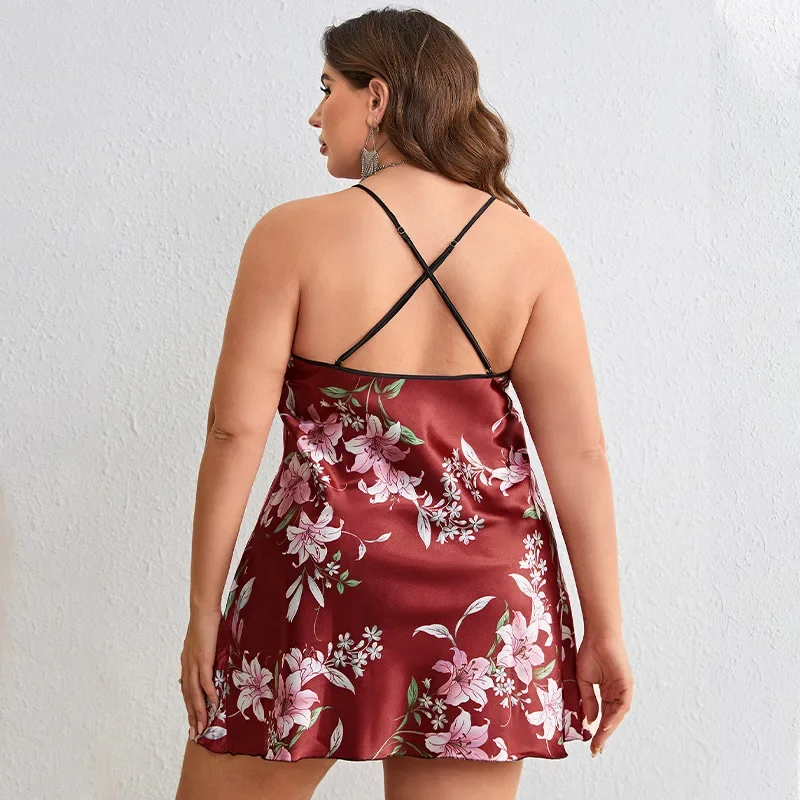 Женская ночная рубашка Shelley Atlas с цветочным принтом и v-образным вырезом платье