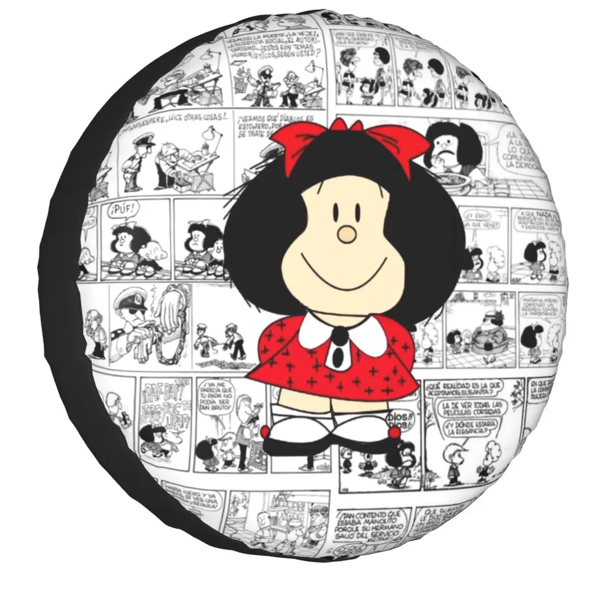 

Mafalda Cartoon Quino Comics Spare Tire Cover for Toyota Jeep RV SUV Camper Car Wheel Protector Covers Inch