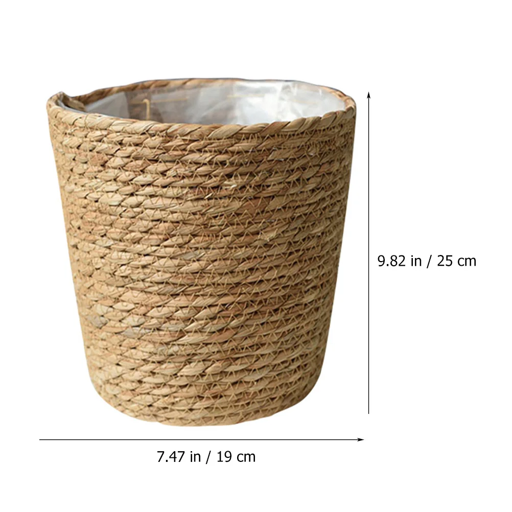 

Flower Pot Basket Woven Rattan Trash Can Planters Outdoor Plants Indoor Tabletop Decor Home Supplies Groceries Liner