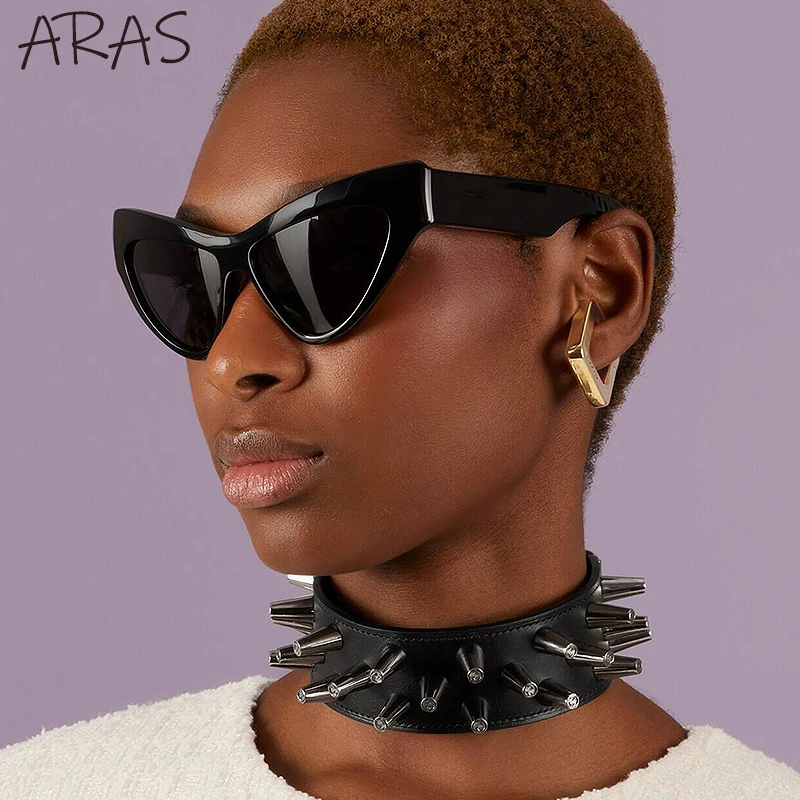 

New Fashion Cat Eye Sunglasses Women 2023 Trending Triangle Sun Glasses Men Luxury Brand Oversized Cat-Eye Eyewear Oculos De Sol