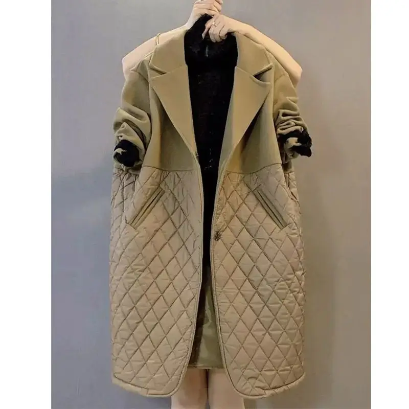 Длинные пуховые пальто для женщин зимние теплые кардиганы ретро Корейская