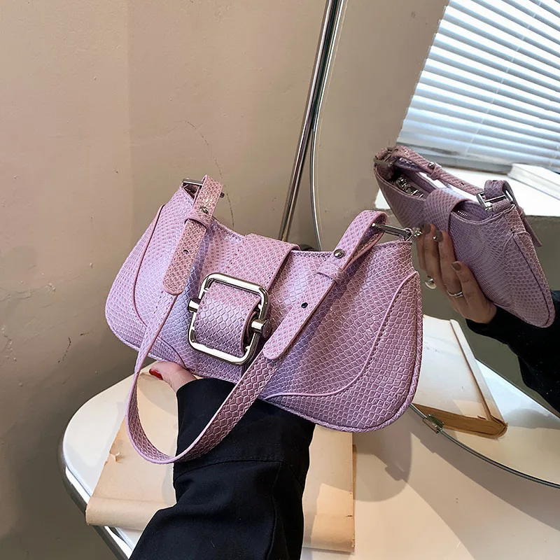 

Serpentine Leather Crossbody Bags for Women Fashion Armpit Shoulder Bag 2023 Luxury Designer Women's Small Handbags and Purses