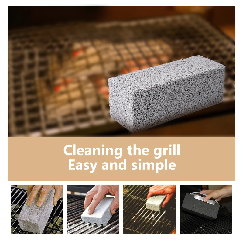 

BBQ Grill Cleaning Brush Brick Block Barbecue Cleaning Stone Pumice Brick for Barbecue Rack Outdoor Kitchen BBQ Tools