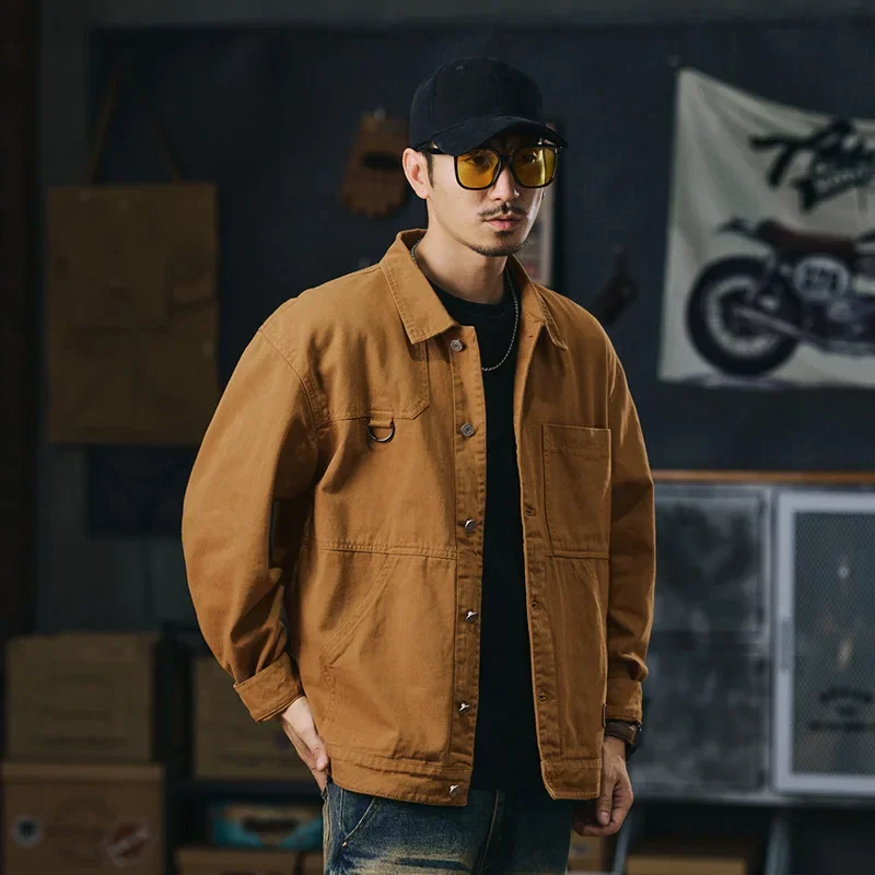 Винтажная джинсовая куртка в американском стиле для мужчин свободная посадка