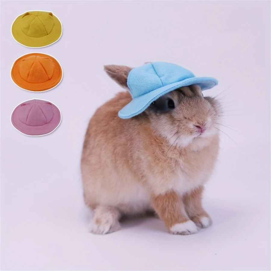 

Pet Rabbit Decoration Cute Sun Hat Beautiful Headgear Adjustable Circular Cap Decorative Items For Small Pets