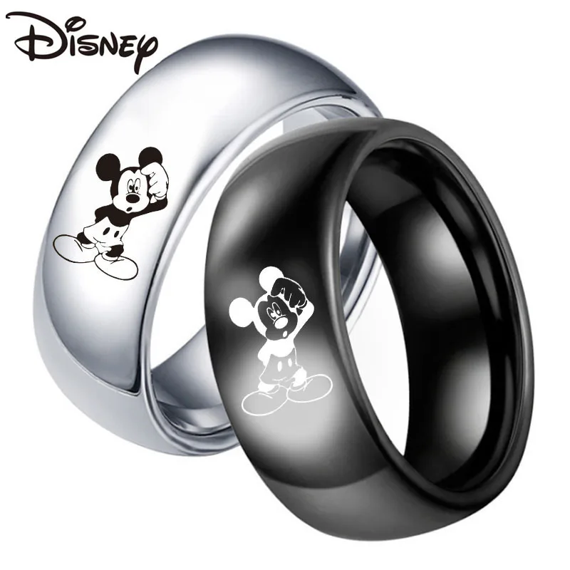 

Disney 2022 New Mickey Ladies Ring Fashion Stainless Steel High Quality Couple Rings Ladies Premium Birthday Gift Cartoon Ring