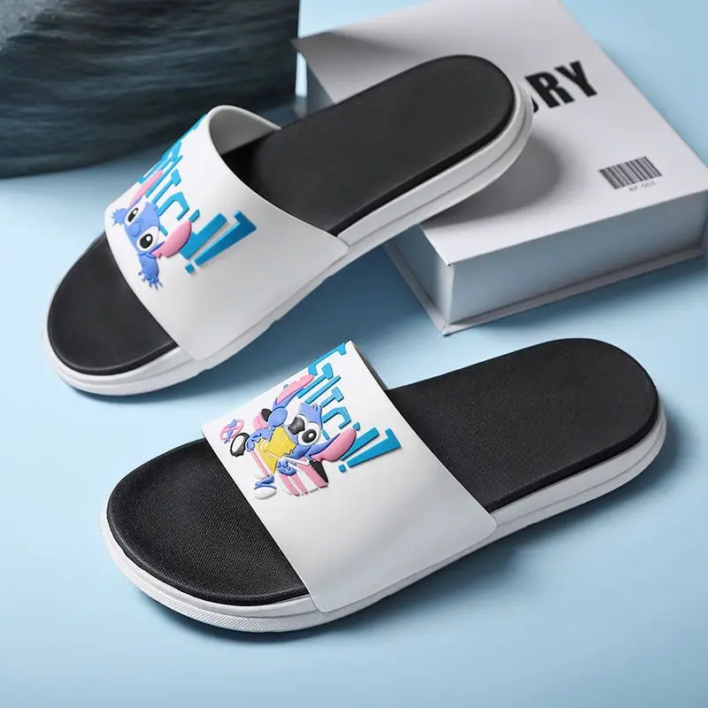 Disney Stitch Summer New women's Slippers Trendy Outer Wear Non-slip Distinctive Men's Slippers Internet Celebrity Couple Sandal