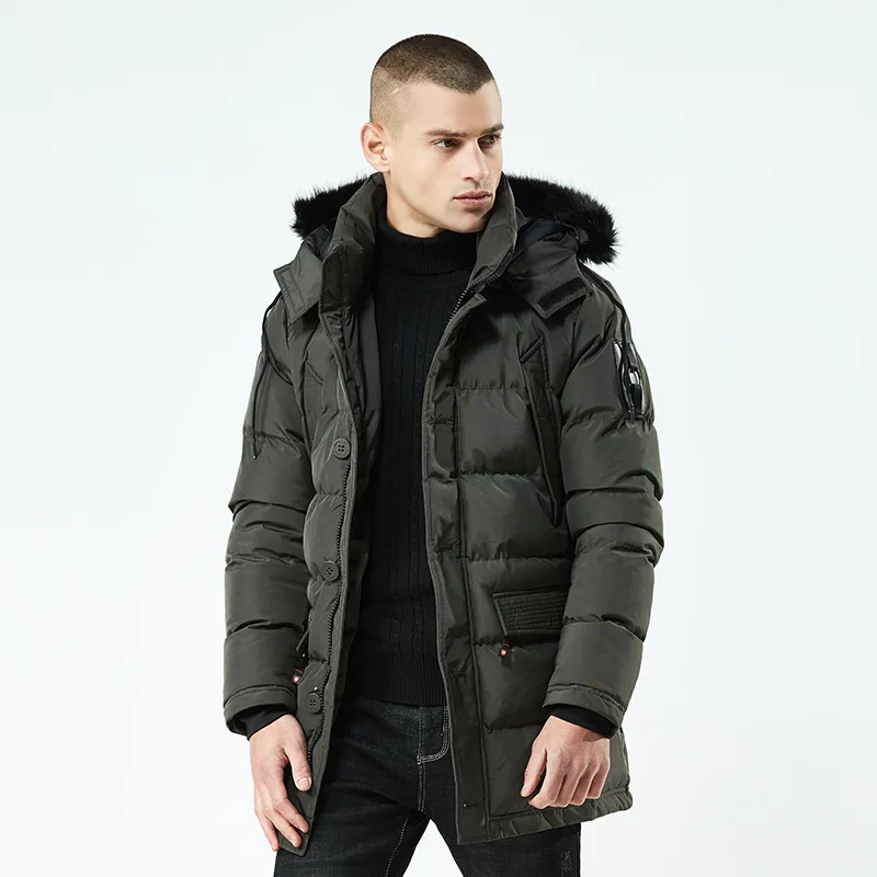 New winter men's Jackets warm Fashion jacket high quality coat with fur collar brand male clothing Windbreaker Hot Sale