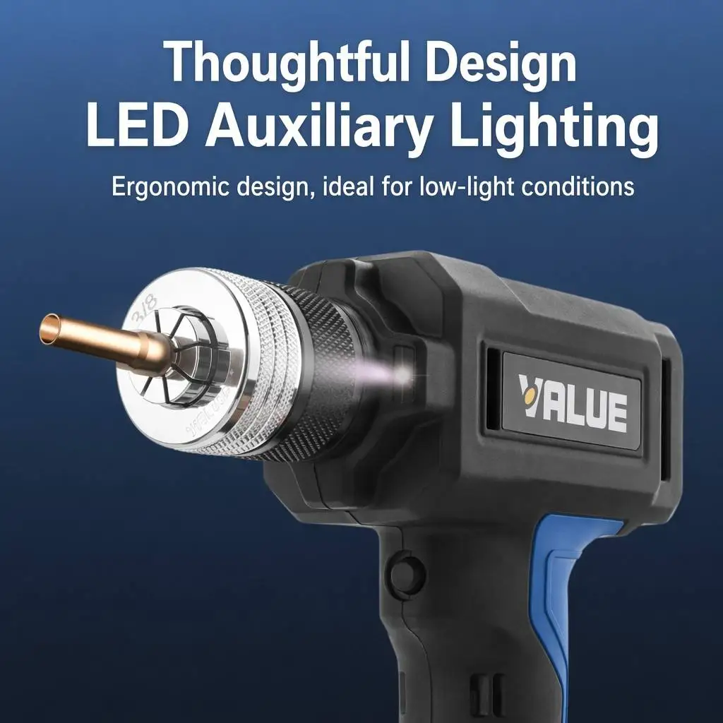 Электрический расширитель труб VALUE Power Tube Expander VEE-2, полностью автоматический, с бесщеточным двигателем, литиевая батарея 7.4В 2.0Ач, промышленный класс, для систем ОВКВ и холодильного оборудования (art.: 3920dd13ac0ba) - 3920dd13ac0ba