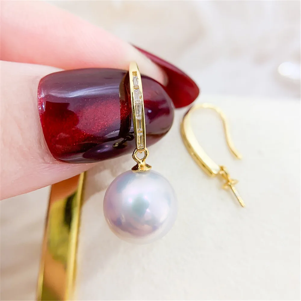 

S925 Sterling Silver Pearl Beads Stud Earrings Setting Base Diy Jewelry Making Findings&Components