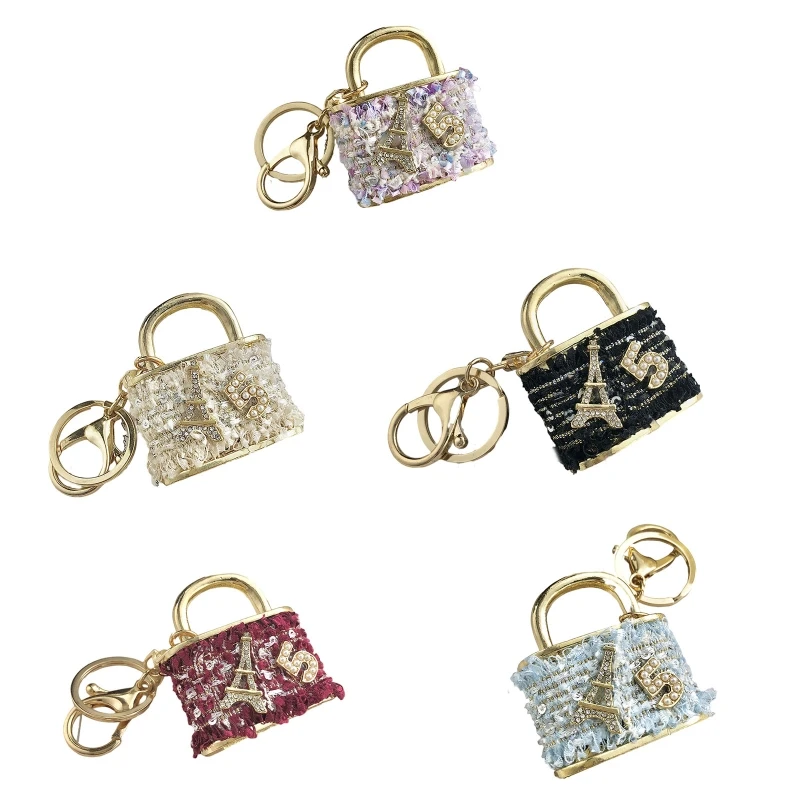 

Fashion Lock Keychain Sparkling Crystal Rhinestone Keyrings Car Bag Pendant Purse Handbag Charm for Women Girls Key Decorations