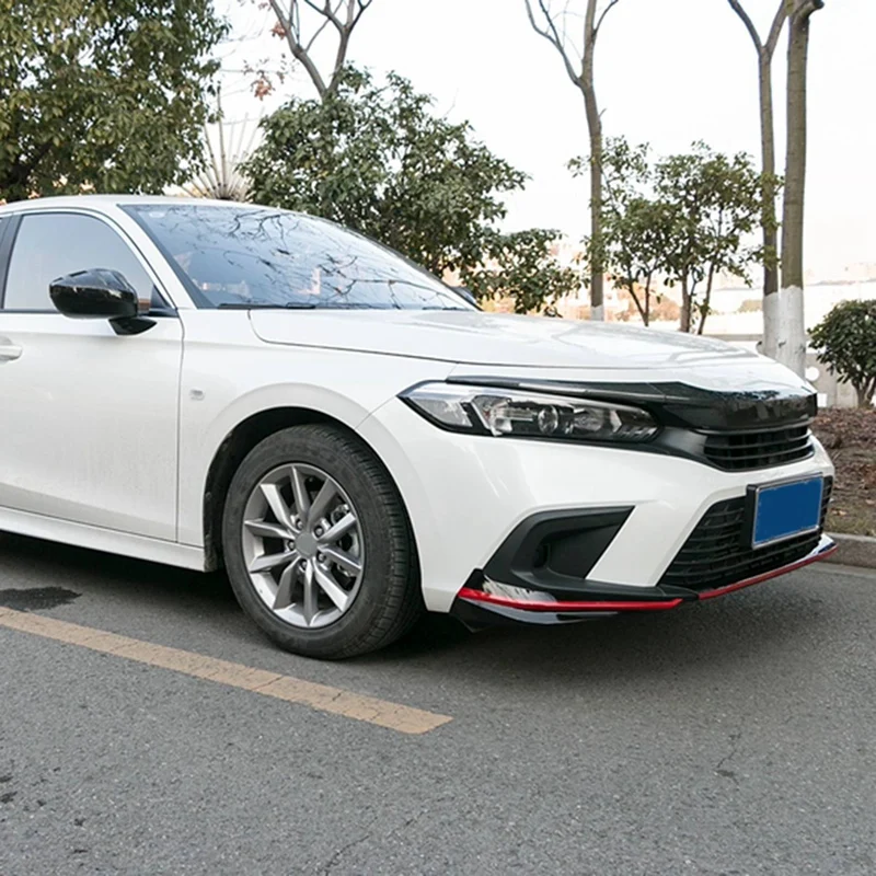 Красная линия для переднего бампера Honda Civic 11Th 2022 боковой спойлер комплект
