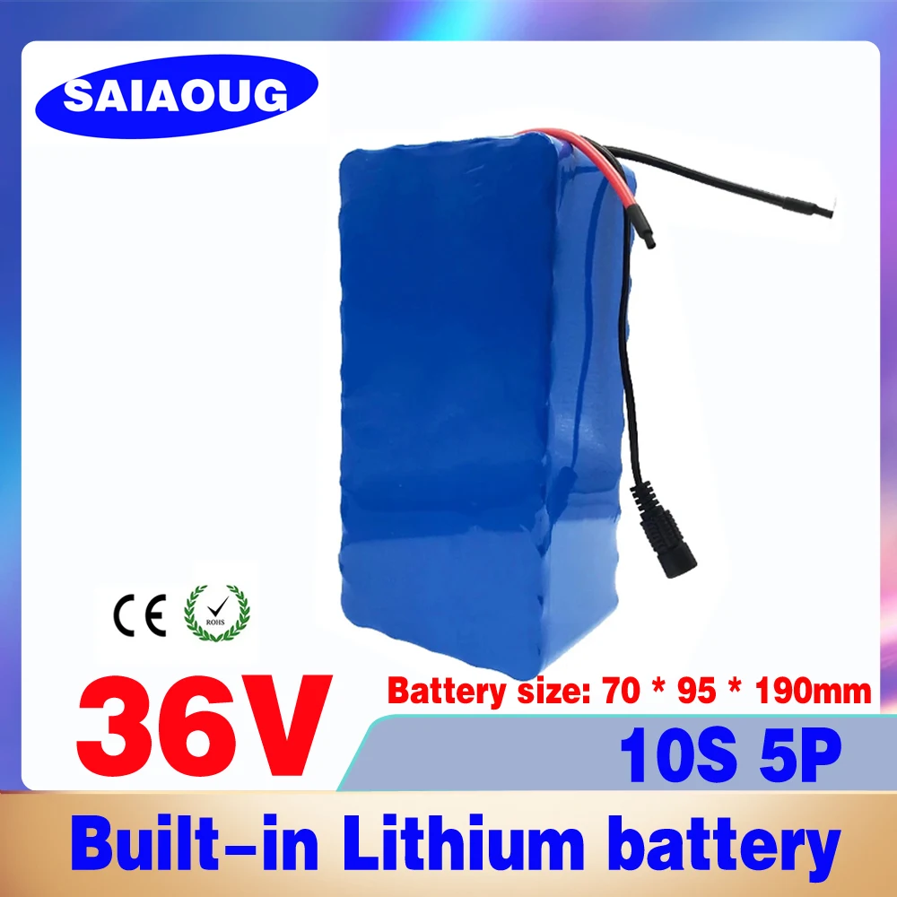 

36V 800W 18650 Lithium Battery 36V 16ah/20ah/24ah/30ah Electric Bicycle Battery with PVC Case for Electric Bike Free Shipping