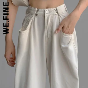We.Fine High Waist Denim Pants Y2k Women Jeans Loose Chic 2022 Baggy Full Length Women Denim Wide Wo