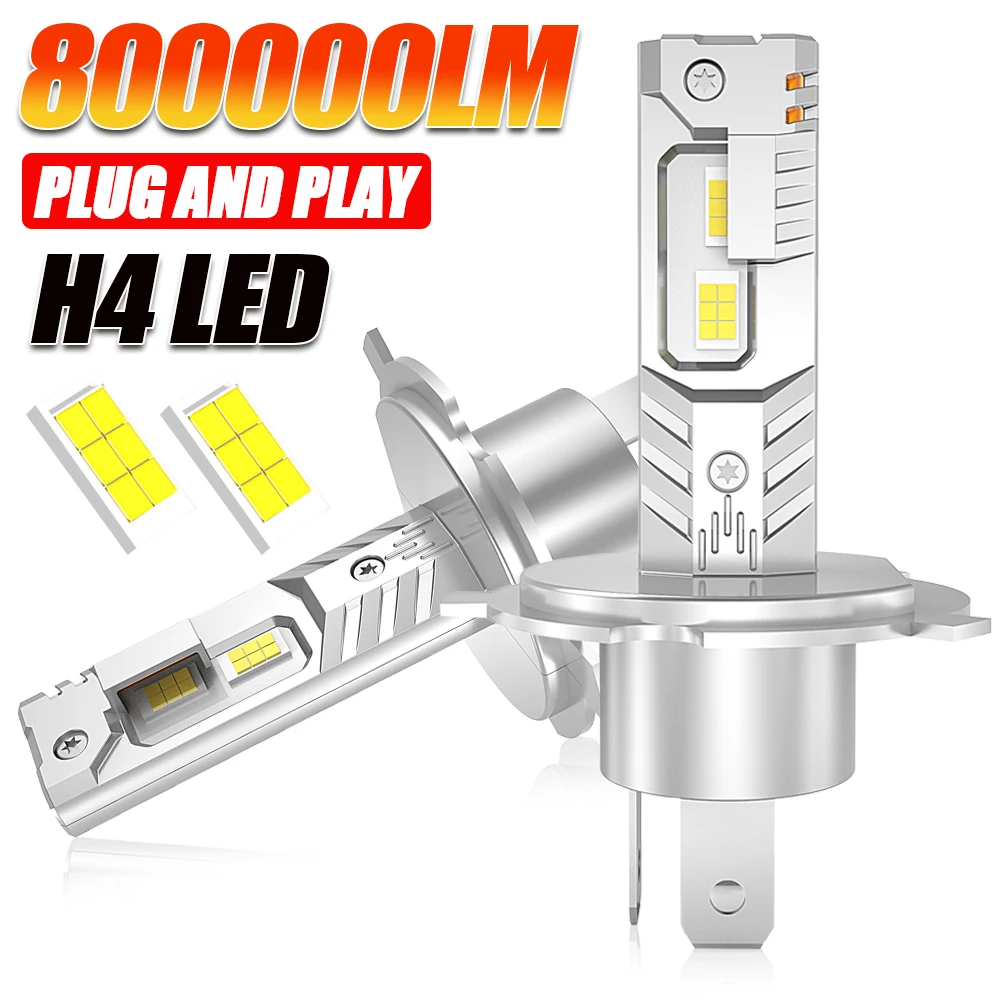 

H4 LED CANBUS Лампы для фар 9003 HB2 800000LM Супер яркий прожектор Автомобильная лампа для мотоцикла 6000K Дальний ближний с...