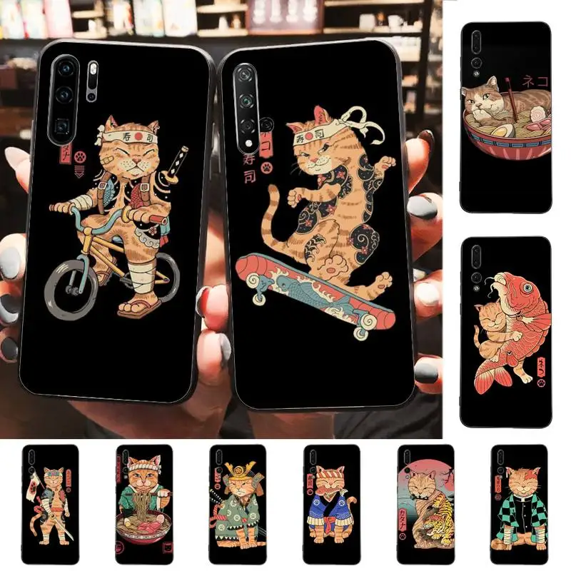 

Ramen Japan Cat Phone Case Soft Silicone Case For Huawei p 30lite p30 20pro p40lite P30 Capa