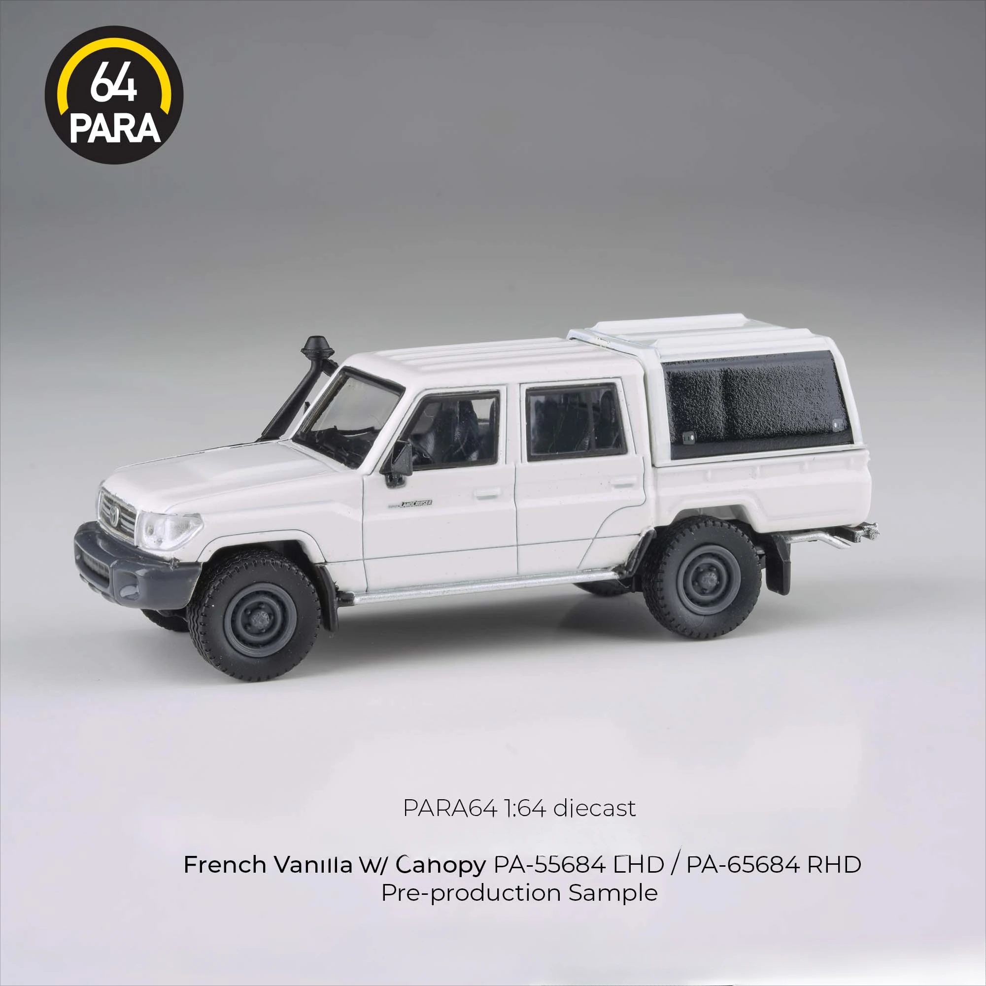 **Предзаказ** PARA64 1:64 Cruiser LC79 Двухрядная версия пикапа Белая литая под давлением