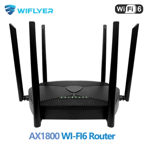 Wi-Fi-роутер AX1800, 1800 Мбит/с, 5 ГГц, 128 Мб флэш-памяти, 512 МБ ОЗУ, 1000 Мбит/с, LAN, антенна с высоким коэффициентом усиления, Wi-Fi-роутер для дома