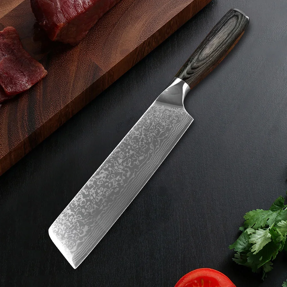 7-дюймовый нож Dmascus из высокоуглеродистой стали для измельчения мяса овощей