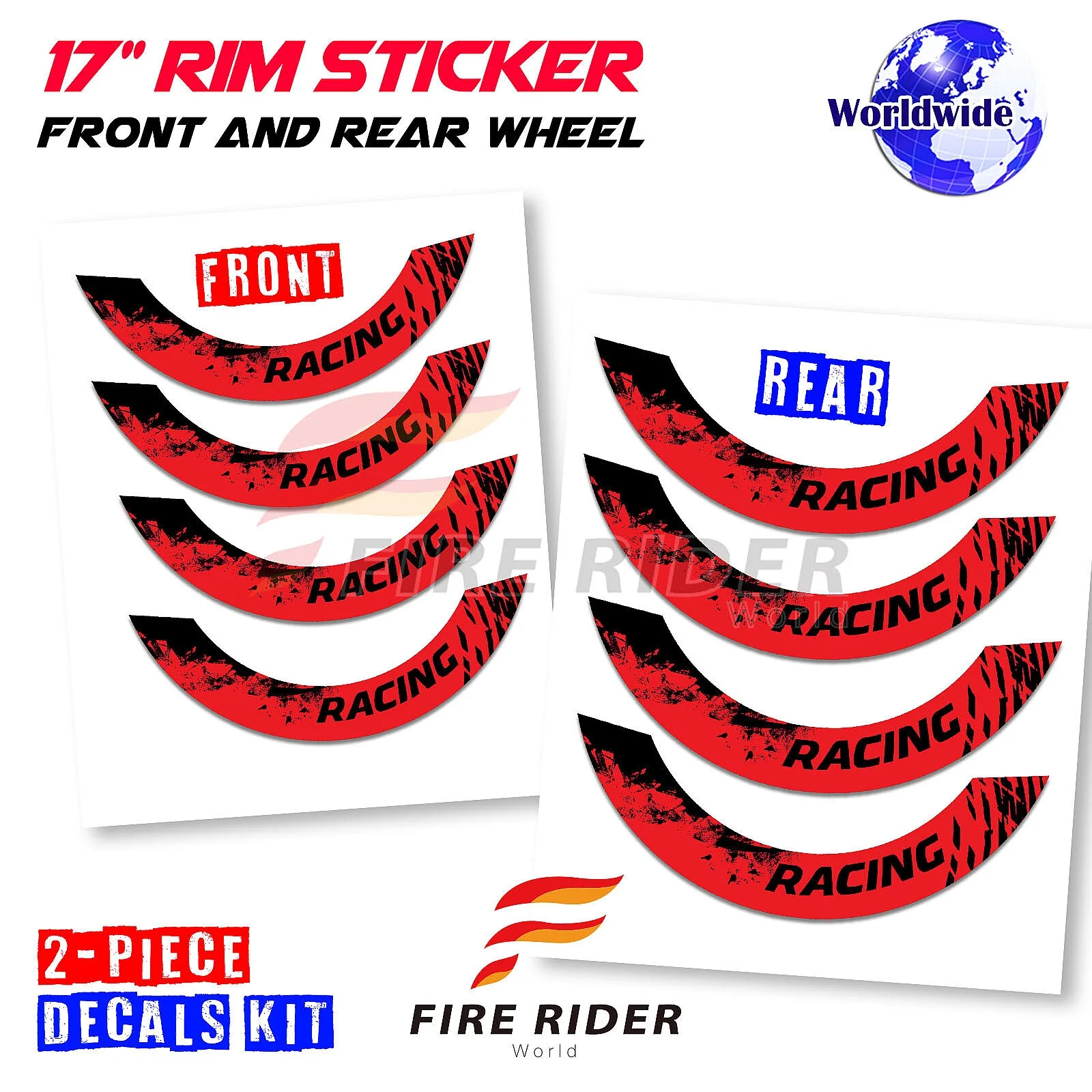 Фото Наклейки на колесные диски FRW ULTIMATE, 2 шт., 17 дюймов, S08B для CBR1000RR, CBR600RR, VTR1000 №3