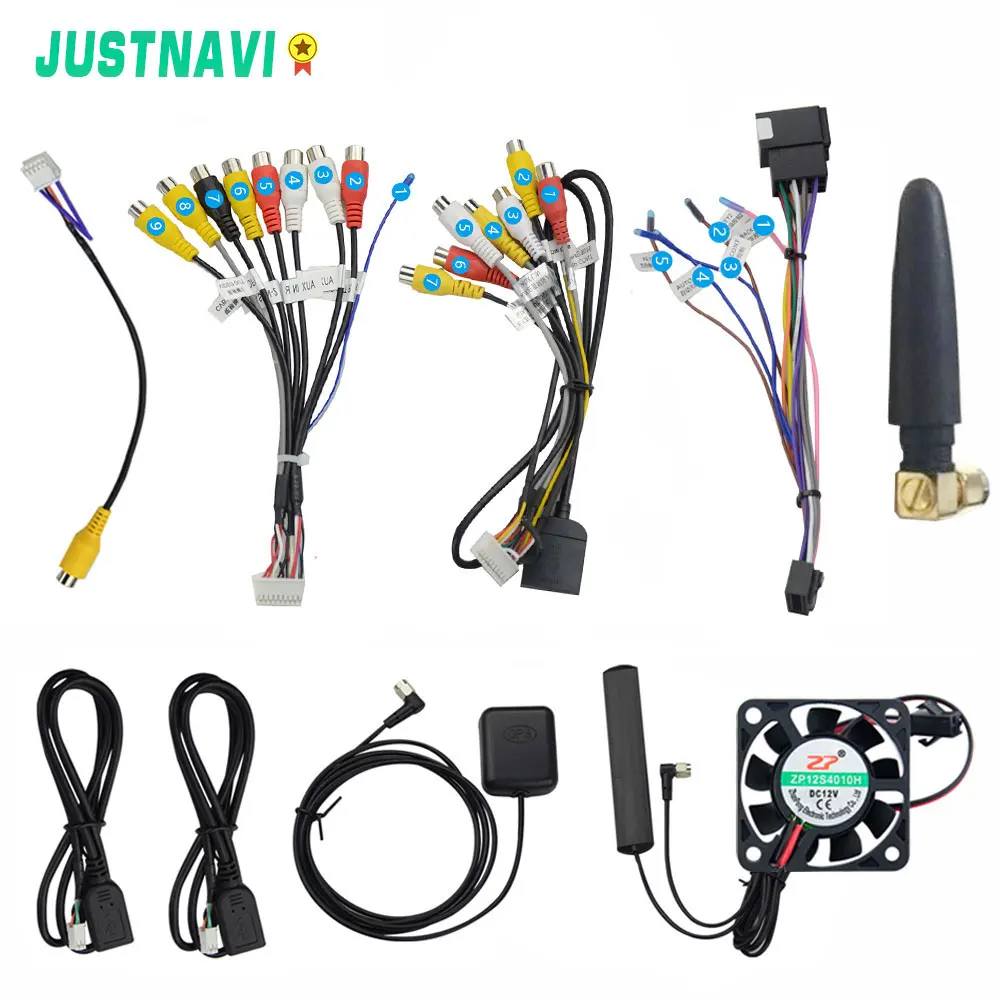 JUSTNAVI автомобильный радиоприемник GPS адаптер 4G WIFI ISO Выход AUX кабель питания камера