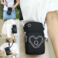 universal mobile phone bags purse pouch shoulder sport arm cover for iphonehuawei p30 p50 p40 mate 20 diamond letter pattern
