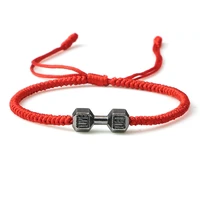 charm tibetan buddhist woven dumbbells bracelets bangles for women men lucky handmade knots rope bracelet barb0ell bead