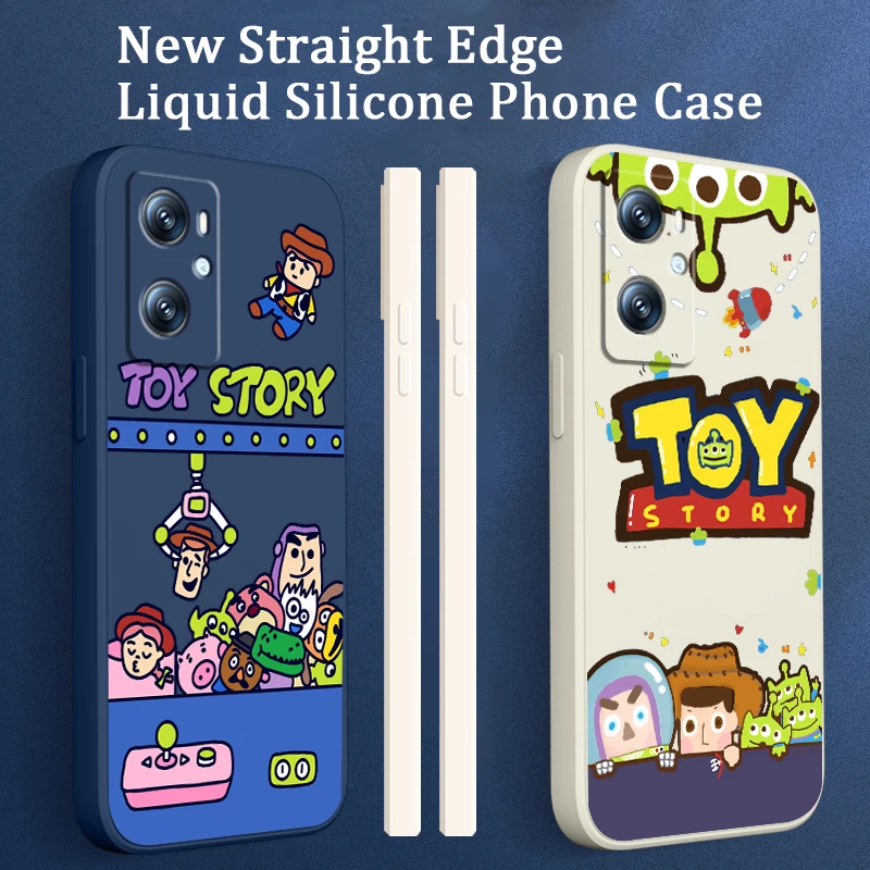 

Disney Toy Story Cute Cartoon Phone Case For OPPO A96 A94 A93 A77 A76 A74 A72 A57 A53S A16 A9 Find X5 X3 Lite F21 5G Liquid Rope