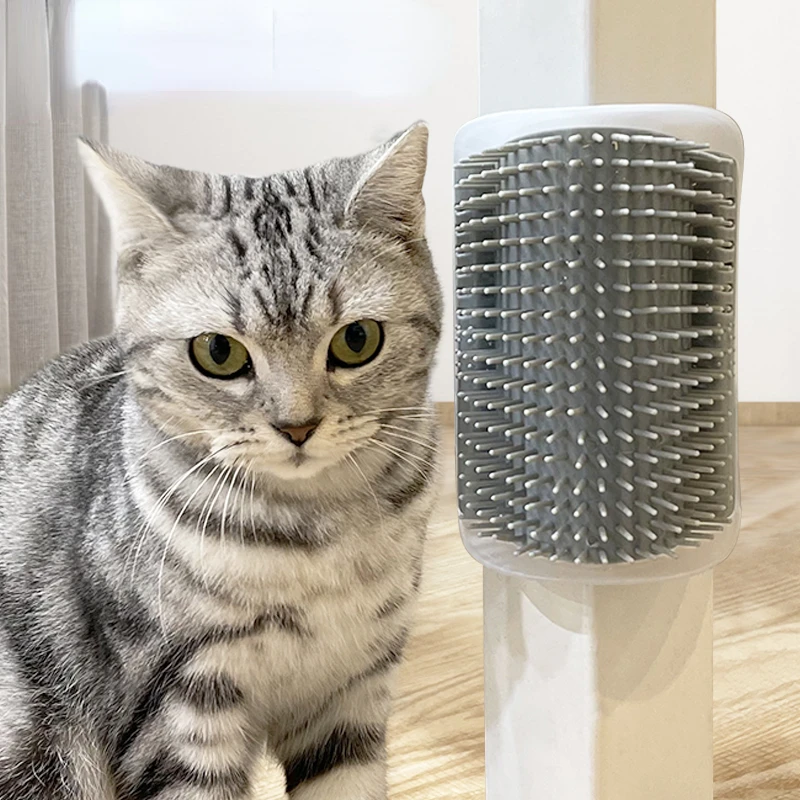 

Pet Grooming Supply Cat Self Groomer with Catnip Soft Cats Wall Corner Massage Cat Comb Brush Rubs The Face with A Tickling Comb