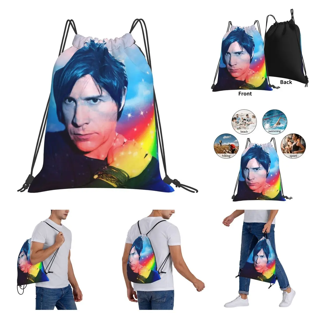

Indochine Nicolas Drawstring Bags Gym Bag Creative Backpack Humor Graphic Infantry pack
