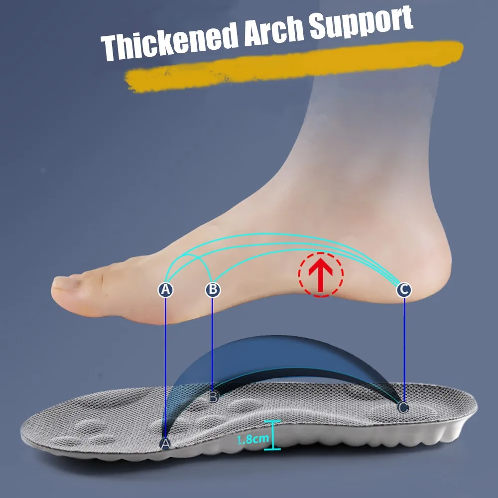 4D Massage Shoes Insoles Soft High Elastic Sports Insole for Shoe  Men Foot Arch Support Orthopedic Inserts Running Accessories