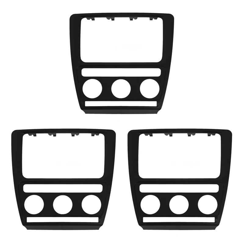 

3X Radio Panel Dash Fascia Plate Frame for Skoda Octavia (Automatic Aircon) 2004-2010 Adio Dvd Stereo Cd Panel