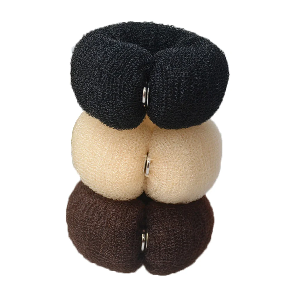 

3 Pcs Bread Curl Hair Bendy Roller Ponytail Holder Nylon Curler DIY Styling Miss