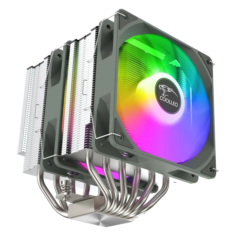 Кулер COOLLEO P60TC SE для процессора с 6 тепловыми трубками компьютерный радиатор тихий