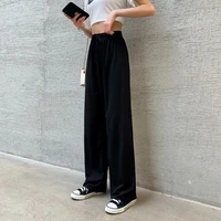 knitted wide leg pants women spring and summer high waist loose straight leg pants y2k casual all match trousers woman clothes